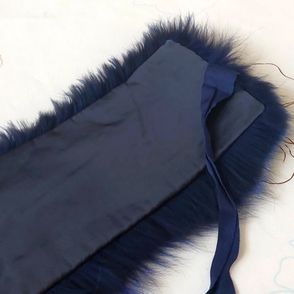 Real fox fur blue scarf - Picture 6 of 13